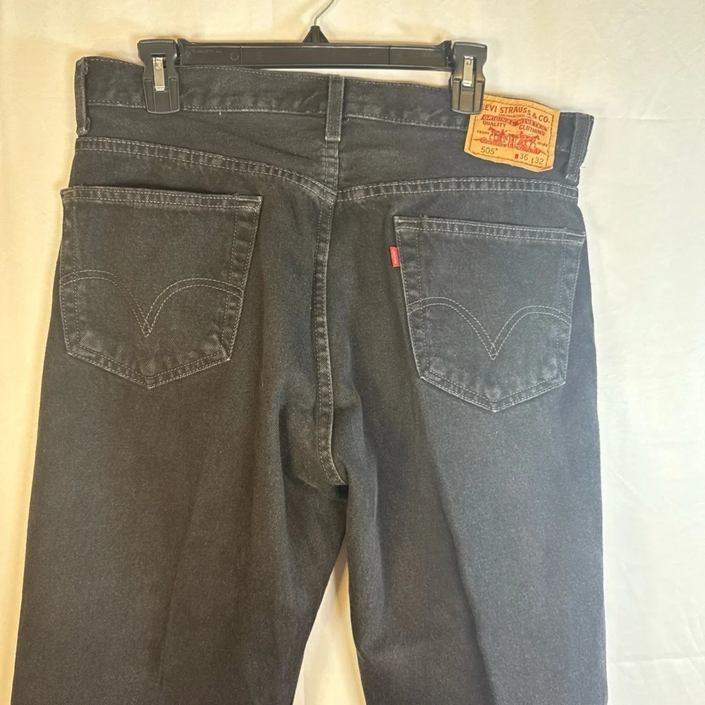 Levi's Men's Black Denim 505 Straight Jeans 36x32 Preowned